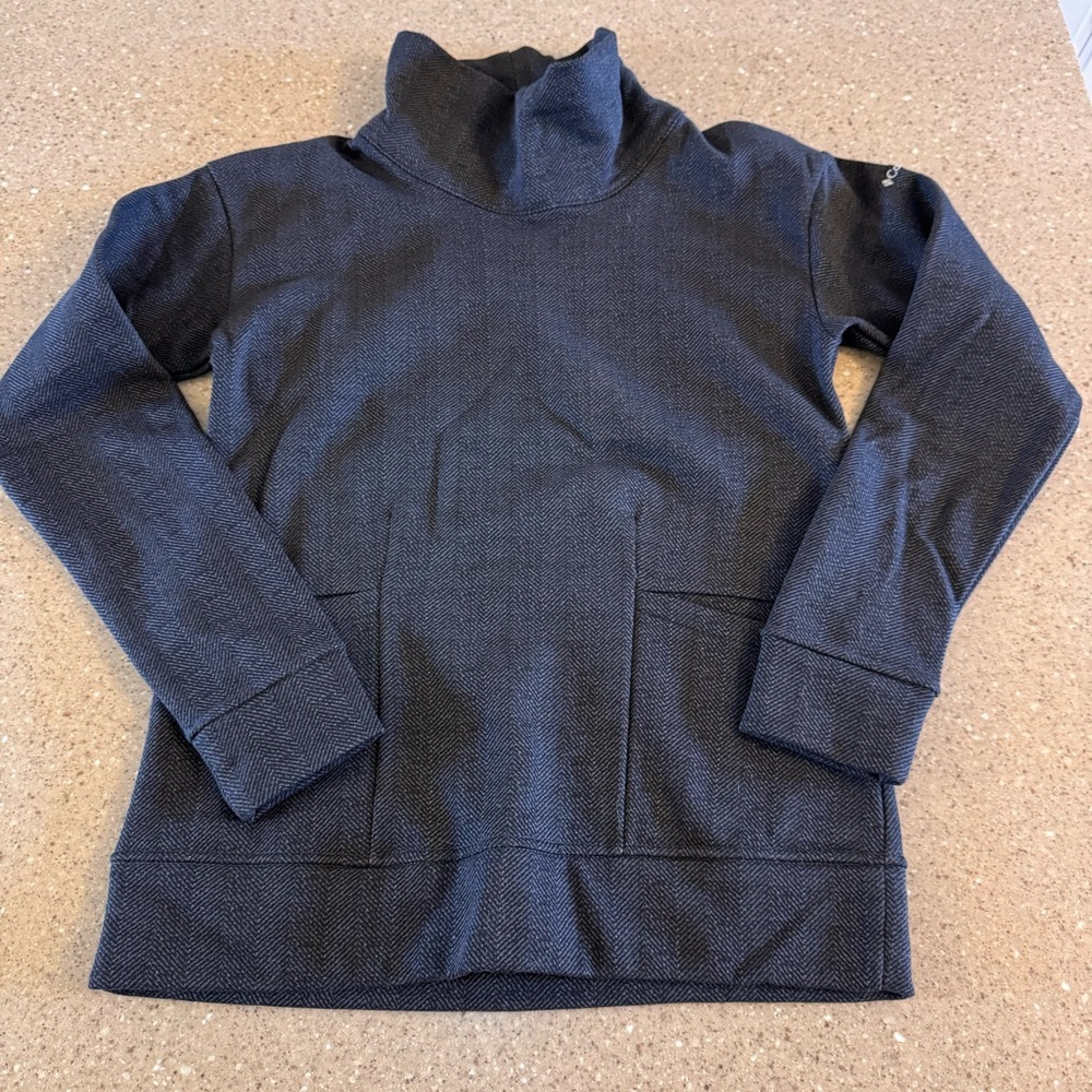 Columbia Sweatshirt Women XS Dark Gray Pullover Mock Neck Long Sleeve